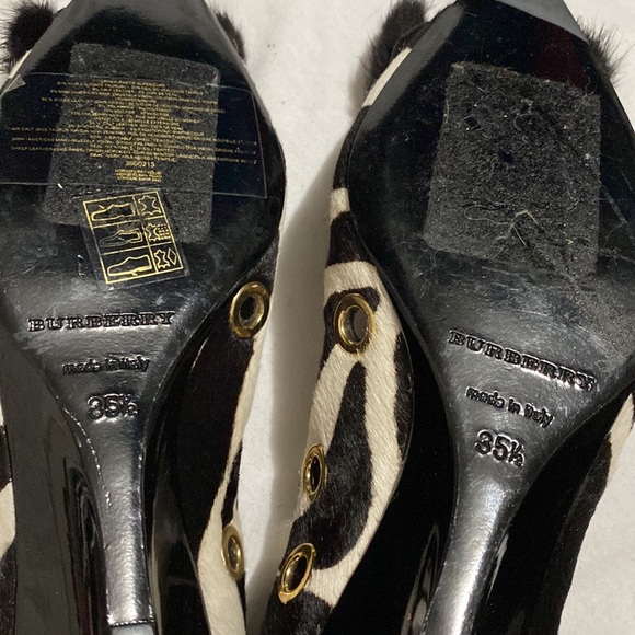 Burberry Prosum patent leather/ pony hairs pump - size 5.5. Zebra prints - Picture 5 of 6